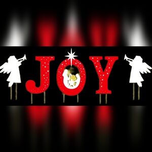 "Joy" Holiday Lawn Decor Set Of 2